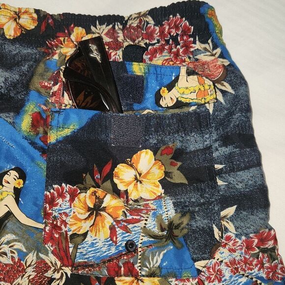 Awesome Faded Glory Aloha Hawaiian Hula Swim Short L - Picture 4 of 7